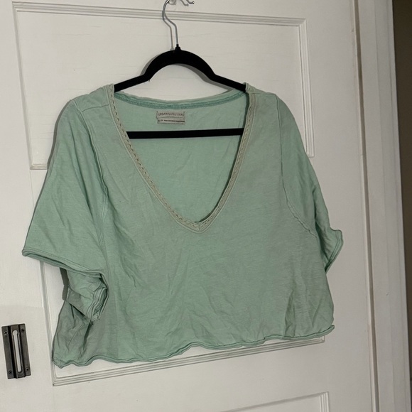 Urban Outfitters Tops - Urban Outfitters Light Green V-Neck Crop Top
